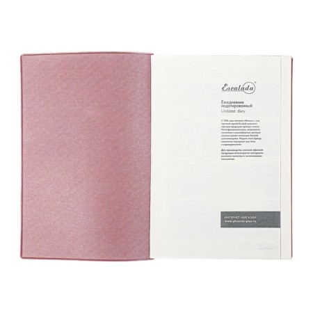 Nedtir A5 160l Escalada Diary, Soft Oblast, Tyuscum Aout, TIS F, Lyas, KR BL 70g/M2, Pink-5