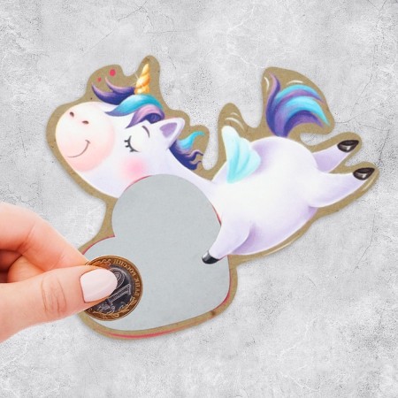 Valentine with a screw -layer "You miracle" unicorn 10 × 10 cm-1