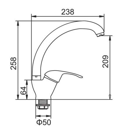 Accoona A84043F kitchen mixer, single -leaf, silumin, black-4
