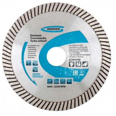 Diamond disk GROSS 730347, turbo, dry cut, F230x22.2mm