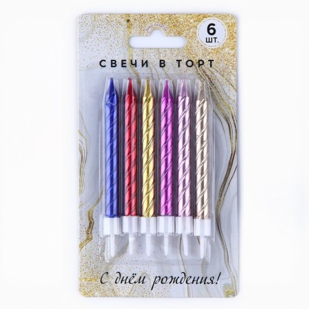 Candles for the cake, multi -colored, 6 pcs.-4