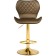 Barrier stool PORCH Metal/velor, gold/cappuccino 46x49x88 cm