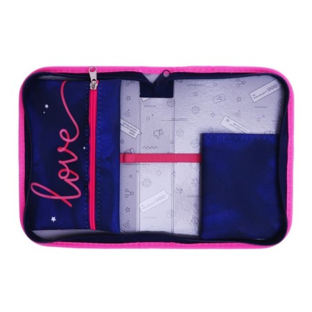 Penal 1 section 140 x 210 x 40 mm, folding pocket and cosmetic bag, fabric, calligrata top content "cat"-3