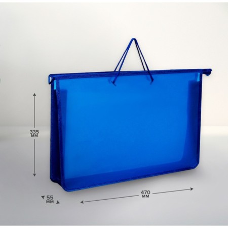 Folder for drawings and drawings A3, 470 x 335 x 55 mm, handles, plastic, lightning from above, "office"-1