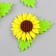 Decor for the creativity of the felt "Sunflower" (set 4 pcs) 7x7 cm