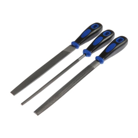 A set of tundra files, steel U10, notch No. 2, plastic handles, 200 mm, 3 pcs.