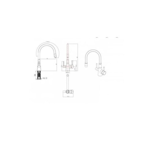 LEMARK COMFORT LM3075C-GREEN kitchen mixer, single-legged, flexible spout 225mm, green 906866-1