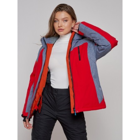 Ski jacket female winter, size 52, red color-17