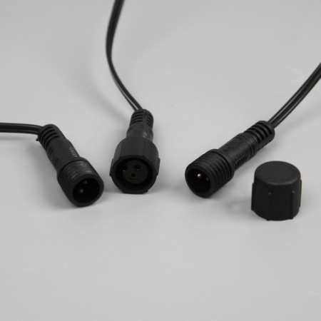 Garland “thread” 5.4 m with nozzles “disco-shara”, IP65, dark thread, 10 LED, glow red/warm white, 220 V-10