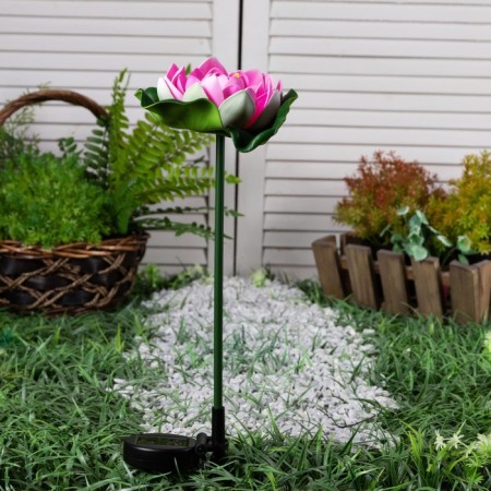Garden lamp on the sunny battery "Lotus", 70 cm, 1 LED, glow of white-2