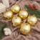 Christmas tree toys, New Year's balls, plastic, D-8 cm, 6 pcs "Vintage gloss" gold