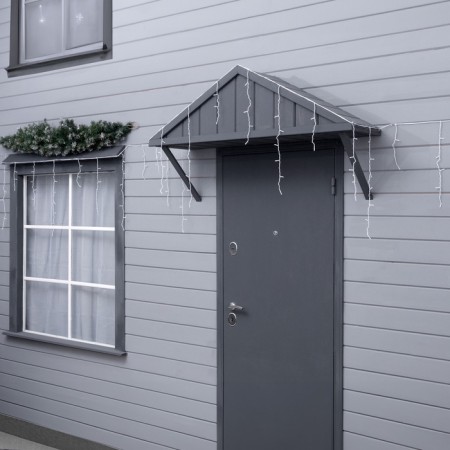 Garland "fringe" 12 × 0.7 m, IP44, UMS, white thread, 240 LED, white glow, flicker, 220 V-1