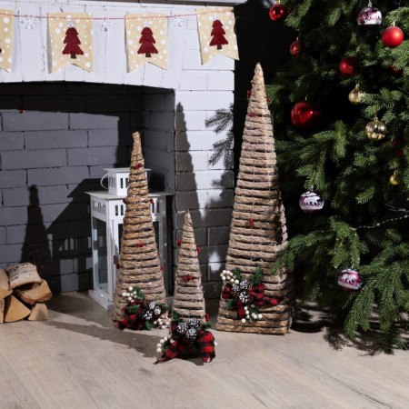 The LED figure "eco-cones" 40, 60, 80 cm, textiles, metal, AAX2 batteries (not in the kit), glow warm white-1