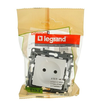 LEGRAND ETIKA 672220, 16 A, single, hidden, without salary, white-2