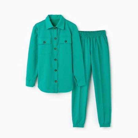 Women's costume (shirt/pants), green color, size 50