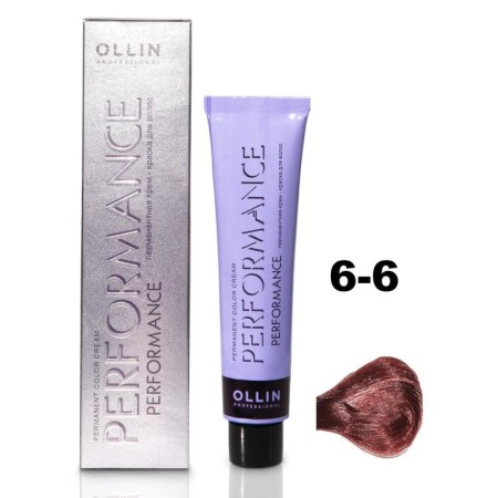 OLLIN PROFESSIONAL PERFORMANCE hair cream, tone 6/6 Dark Born Red, 60 ml
