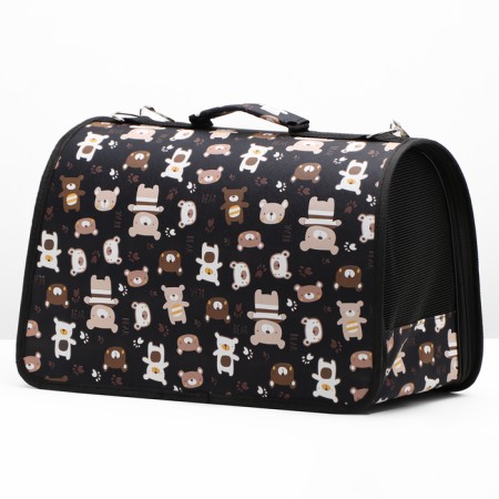 Bag - carrying for animals "Bear", black, size m, 40 x 21 x 27 cm-2