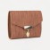 Women's wallet on the button, brown color