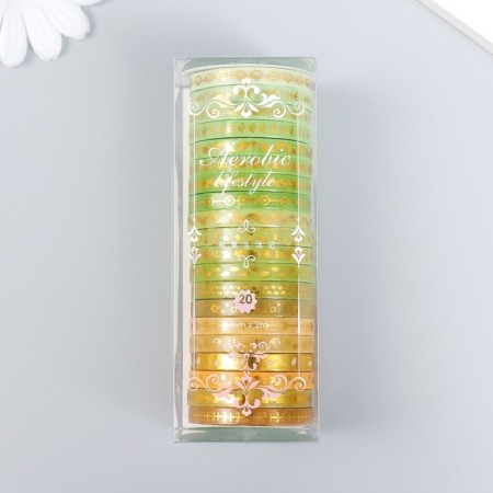 Glue tape Paper "Summer mood" set of 20 pcs width. 0.5 cm dl. 2 m 4x10 cm-4