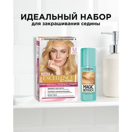 Hair Cream L’Oreal Excellence Creme, tone 9.3 Very light blond golden-10
