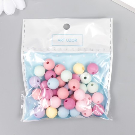 Beads for creativity plastic "Marshmallow" matte set 20 g d = 1 cm-3