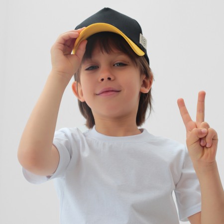 Children's cap KAFTAN R.52-54 black/yellow-3