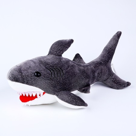 Soft toy "Shark", 40 cm, gray color-3