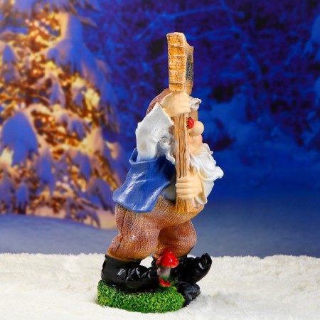 Garden figure "Dwarf with a sign" Hello "20x29x60cm-4