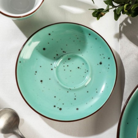 Stevetter Porcelain Coffee Dots Menta, D = 11.5 cm, turquoise color