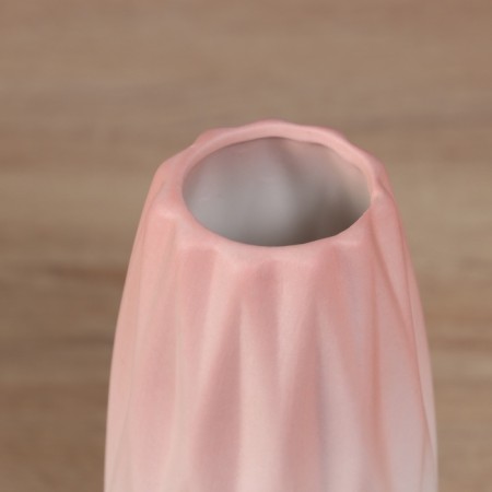 VAZA Ceramics HELL "Heidi" City Style, 20.5x6.5 cm, white-pink-1