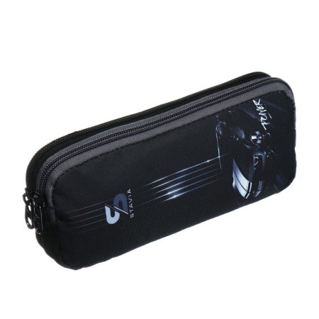 Penal soft, 2 compartments, volumetric, 90 x 220 x 40 mm, Stavia "Monochrome machine" Black 86164-2