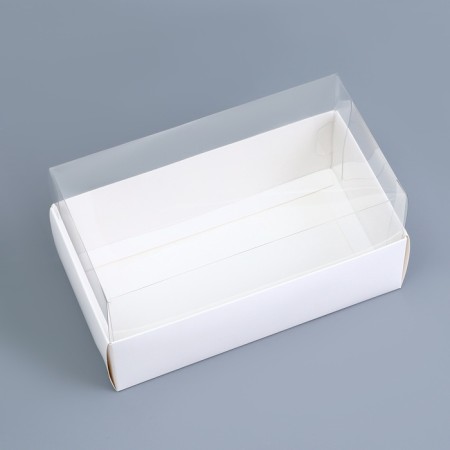 Box with a transparent lid for roll, 18.5 x 10 x 10 cm. Confectionery packaging-1