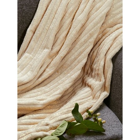 Luxe Beige/Gold blanket, size 200x220 cm, beige color