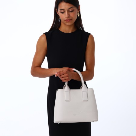 Women's bag with lightning, textura, average size, white color-8