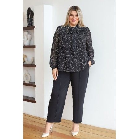 Female blouse, size 52, black color-1