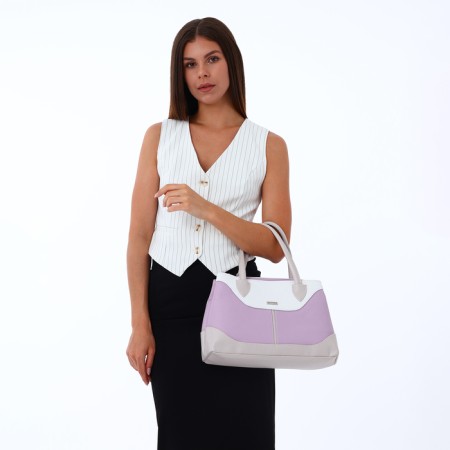 Women's bag with lightning, white/lilac color-6