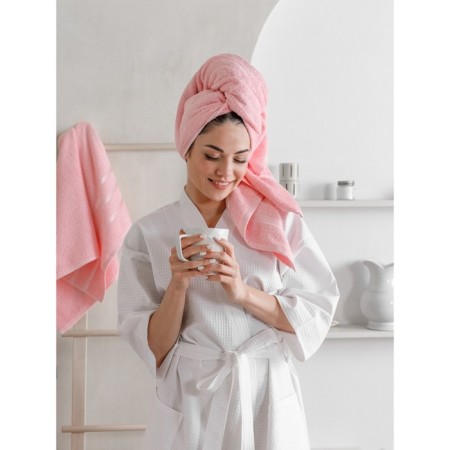 A set of terry towels Pink, size 30x50 cm, 50x90 cm, 70x140 cm, pink-8