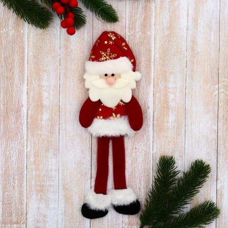 Soft suspension "Santa Claus in a suit with a pattern, long legs" 8x26 cm, red