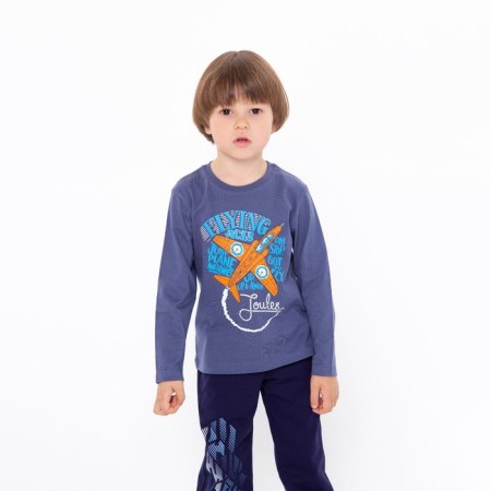 Longslit for a boy, dark blue color, height 86 cm