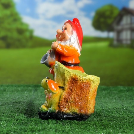 Figure Kashpo "Gnome at the hemp No. 2, 21x18x17 cm-1