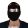 Protective mask with a visor, fleece, size adjustable, black
