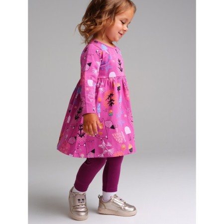 Kit for girls: dress, leggings, height 80 cm-3