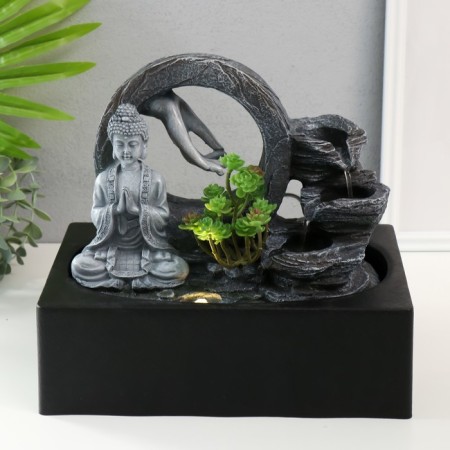 The desktop fountain from the network, backlight "Gray Buddha - Touch" 29x21x26 cm-6
