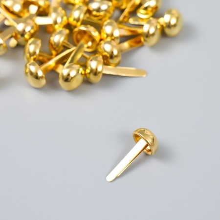 Brads for creativity Metal "Golden Hemispar" set of 50 pcs 1.5x0.8x0.8 cm-1