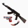 Wooden weapons, children's souvenir "red and black", machine gun, gun, cerambit, set 3 pcs