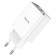 Network charger HOCO C100A, 1 USB, 1 Type-C, 18 W, 3 A, display, PD + Qc, white
