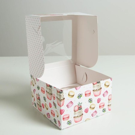 Capcake box, confectionery packaging, 4 cells “You” 16 x 16 x 10 cm-3