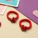 Hair elastic band "Tenderness" (set 2 pcs) asterisk, 4 cm, red