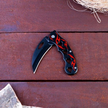 Knierambit knife "Flame", blade 7.5 cm-1