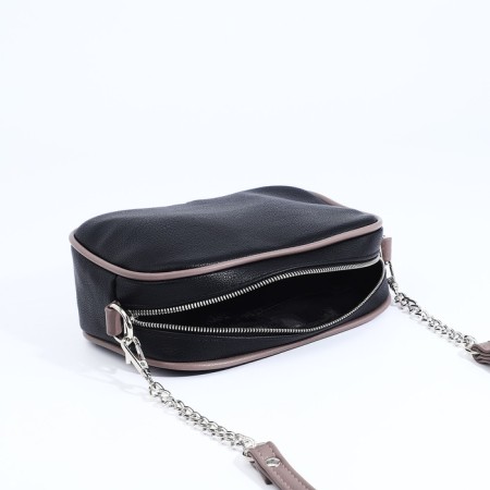 Women's bag over the shoulder, Textura, small size, black color-7